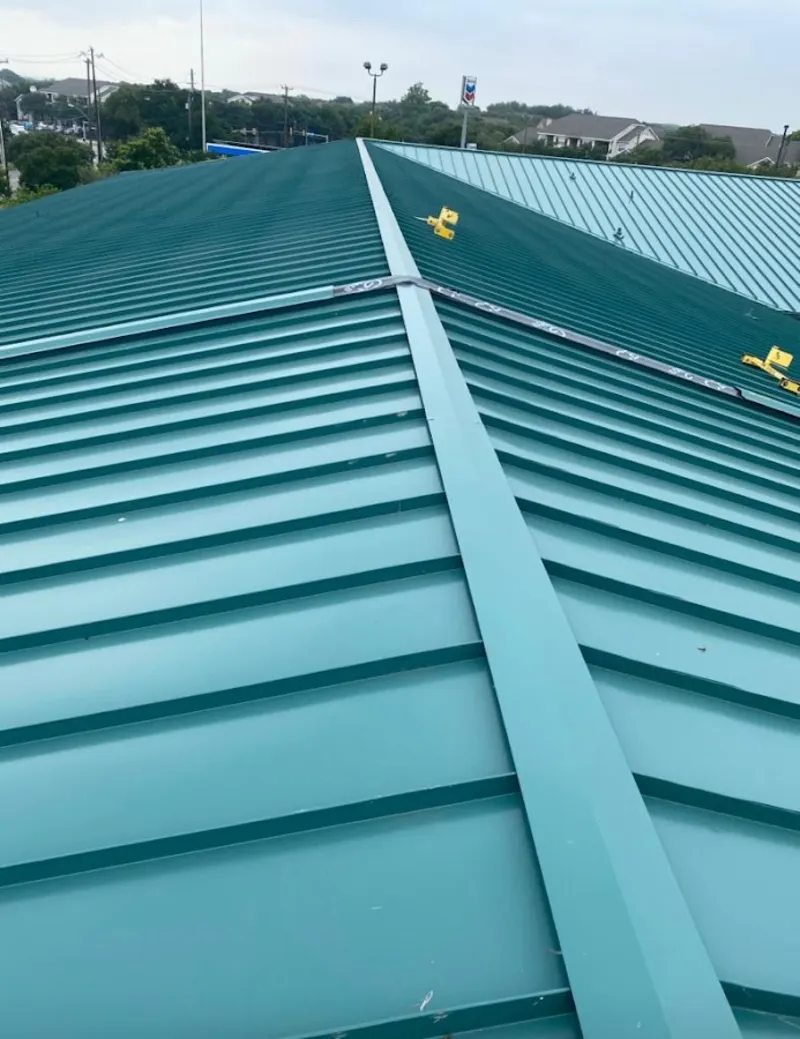 Green commercial metal roof ridge and valley for Metal Roof Repair in Hopkinsville